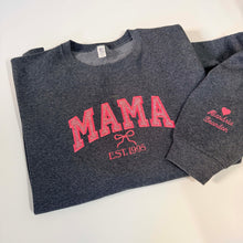 Load image into Gallery viewer, MAMA/YAYA/GIGI/ABUELA/MOM Embroidered Crew Neck