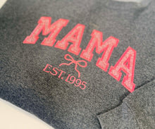 Load image into Gallery viewer, MAMA/YAYA/GIGI/ABUELA/MOM Embroidered Crew Neck