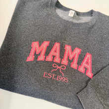 Load image into Gallery viewer, MAMA/YAYA/GIGI/ABUELA/MOM Embroidered Crew Neck