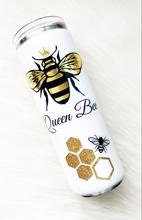 Load image into Gallery viewer, Queen Bee Honey |Bee Honeycomb Glitter 20Oz Tumbler Cup/Custom 4IN Bee Decal