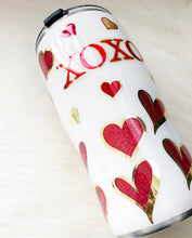 Load image into Gallery viewer, Glitter Heart Tumbler, Valentines Tumbler, Christmas Gift, Stainless Steel Tumbler