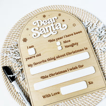 Load image into Gallery viewer, Reusable Dear Santa Dry, Erase Board, Letter to Santa Board, Kids Christmas List Sign, Dear Santa Wish List, Kids Christmas Letter