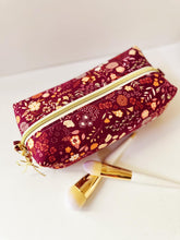 Load image into Gallery viewer, Vintage Floral Pattern - Boxy Bag- Makeup Pouch - Travel Bag - Wedding