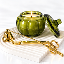 Load image into Gallery viewer, Pumpkin Souffle /Glass Pumpkin Vessel Candle
