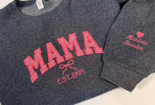 Load image into Gallery viewer, MAMA/YAYA/GIGI/ABUELA/MOM Embroidered Crew Neck
