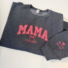 Load image into Gallery viewer, MAMA/YAYA/GIGI/ABUELA/MOM Embroidered Crew Neck

