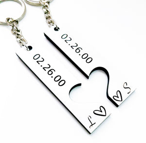 Valentine keychain | Custom date keychain | Custom gift Personalized gift | Boyfriend gift | Custom text keychain | Drive safe gift