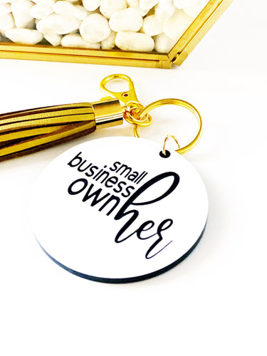 Small business owner keychain, small biz keychain, small business keychain, acrylic keychain, vinyl hand lettered, shop small keychain