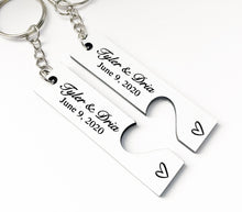 Load image into Gallery viewer, Valentine keychain | Custom date keychain | Custom gift Personalized gift | Boyfriend gift | Custom text keychain | Anniversary Gift
