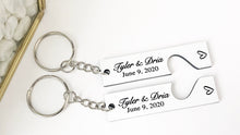 Load image into Gallery viewer, Valentine keychain | Custom date keychain | Custom gift Personalized gift | Boyfriend gift | Custom text keychain | Anniversary Gift
