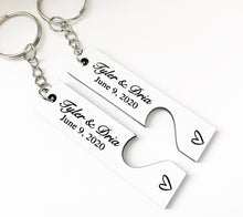 Load image into Gallery viewer, Valentine keychain | Custom date keychain | Custom gift Personalized gift | Boyfriend gift | Custom text keychain | Anniversary Gift
