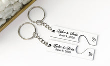 Load image into Gallery viewer, Valentine keychain | Custom date keychain | Custom gift Personalized gift | Boyfriend gift | Custom text keychain | Anniversary Gift
