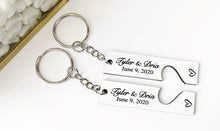 Load image into Gallery viewer, Valentine keychain | Custom date keychain | Custom gift Personalized gift | Boyfriend gift | Custom text keychain | Anniversary Gift
