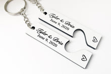 Load image into Gallery viewer, Valentine keychain | Custom date keychain | Custom gift Personalized gift | Boyfriend gift | Custom text keychain | Anniversary Gift
