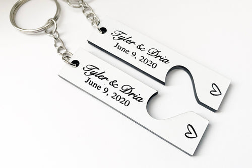 Valentine keychain | Custom date keychain | Custom gift Personalized gift | Boyfriend gift | Custom text keychain | Anniversary Gift