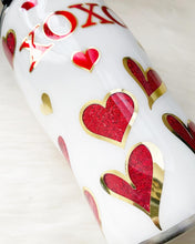 Load image into Gallery viewer, Glitter Heart Tumbler, Valentines Tumbler, Christmas Gift, Stainless Steel Tumbler
