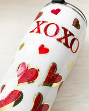 Load image into Gallery viewer, Glitter Heart Tumbler, Valentines Tumbler, Christmas Gift, Stainless Steel Tumbler
