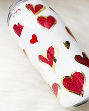 Load image into Gallery viewer, Glitter Heart Tumbler, Valentines Tumbler, Christmas Gift, Stainless Steel Tumbler
