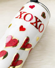 Load image into Gallery viewer, Glitter Heart Tumbler, Valentines Tumbler, Christmas Gift, Stainless Steel Tumbler
