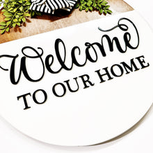 Load image into Gallery viewer, Rustic Wooden Welcome Sign for Front Door | Farmhouse Porch Décor | Handcrafted Entryway Sign
