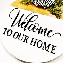 Load image into Gallery viewer, Front Door Decor |Rustic Door Sign | Welcome | Welcome To Our Home | Door Hanger | Housewarming Gift | Home Decor
