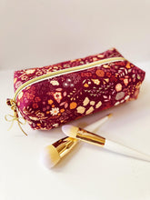 Load image into Gallery viewer, Vintage Floral Pattern - Boxy Bag- Makeup Pouch - Travel Bag - Wedding
