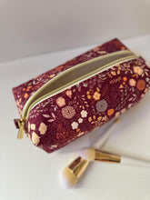 Load image into Gallery viewer, Vintage Floral Pattern - Boxy Bag- Makeup Pouch - Travel Bag - Wedding
