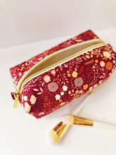 Load image into Gallery viewer, Vintage Floral Pattern - Boxy Bag- Makeup Pouch - Travel Bag - Wedding
