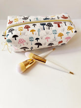 Load image into Gallery viewer, Mushroom Pattern Zipper Bag - Boxy Bag- Makeup Pouch - Travel Bag - Wedding
