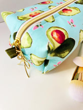 Load image into Gallery viewer, Avocado Pattern Zipper Bag - Boxy Bag- Makeup Pouch - Travel Bag - Wedding
