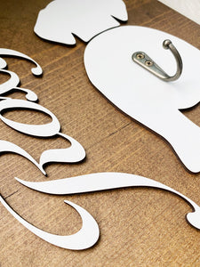 PERSONALIZED WOODEN DOG LEASH HOLDER