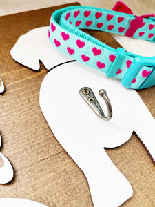 PERSONALIZED WOODEN DOG LEASH HOLDER