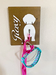 PERSONALIZED WOODEN DOG LEASH HOLDER